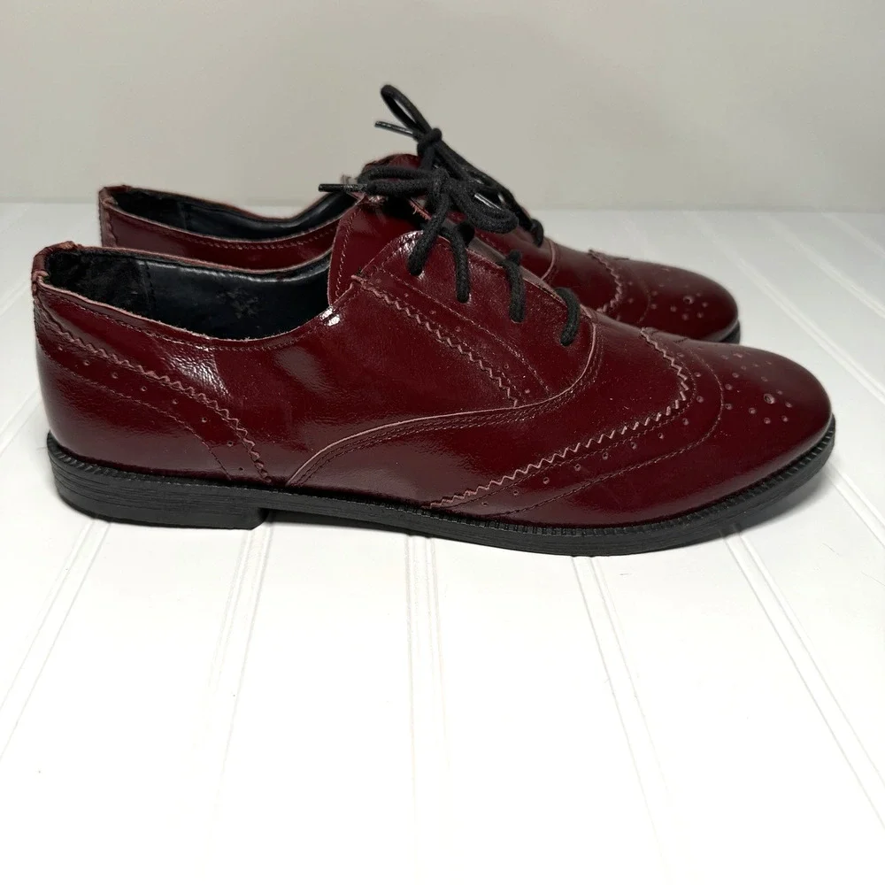 Topshop Burgundy shoes made in Italy, beautiful leather - Picture 4 of 8